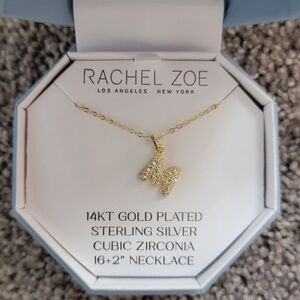 Rachel Zoe Letter "M" Necklace, 14K Gold Plated Sterling Silver